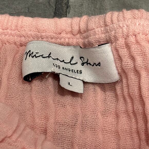 Evereve Michael Stars Fleur Cotton Gauze Tube Top in Soft Pink - size Large - Picture 4 of 6